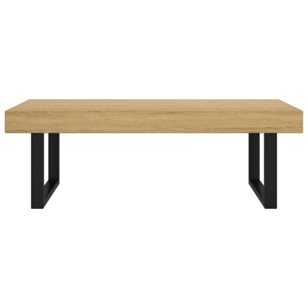 Stolik kawowy, jasnobrązowo-czarny, 120x60x40 cm, MDF i żelazo - obrazek 3
