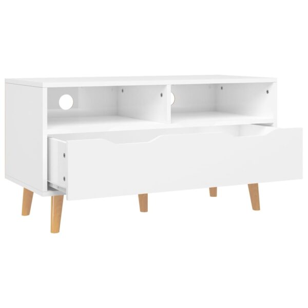 Szafka pod TV, biała, wysoki połysk, 90x40x48,5 cm - obrazek 4