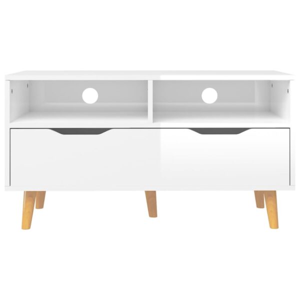 Szafka pod TV, biała, wysoki połysk, 90x40x48,5 cm - obrazek 5