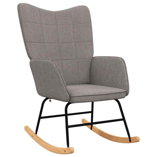 Fotel bujany, kolor taupe, tapicerowany tkaniną - obrazek 2