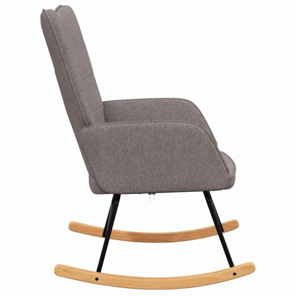 Fotel bujany, kolor taupe, tapicerowany tkaniną - obrazek 4