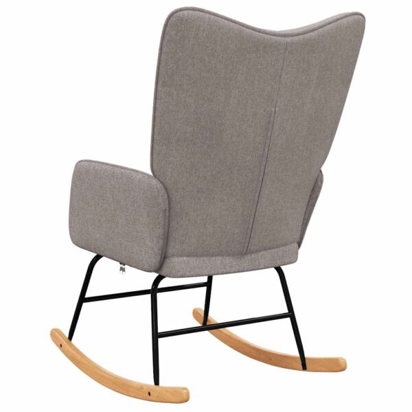 Fotel bujany, kolor taupe, tapicerowany tkaniną - obrazek 5