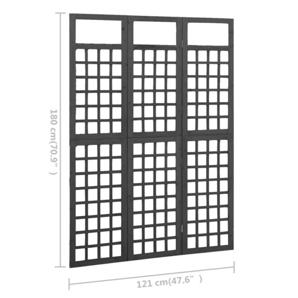 Parawan pokojowy 3-panelowy/trejaż, drewno jodłowe, 121x180 cm - obrazek 6