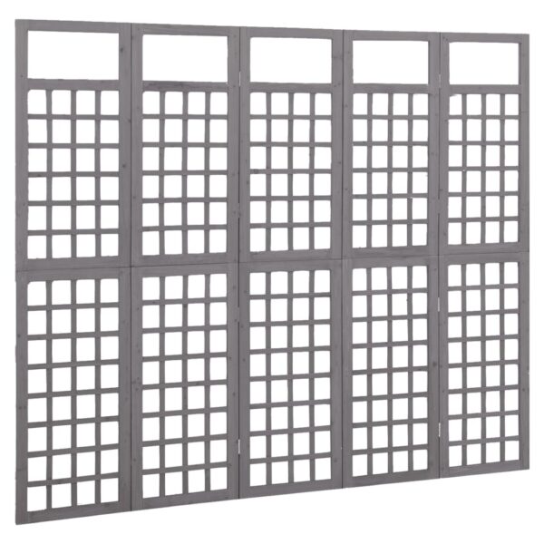 Parawan pokojowy 5-panelowy/trejaż, drewno jodłowe, 201,5x180cm - obrazek 3