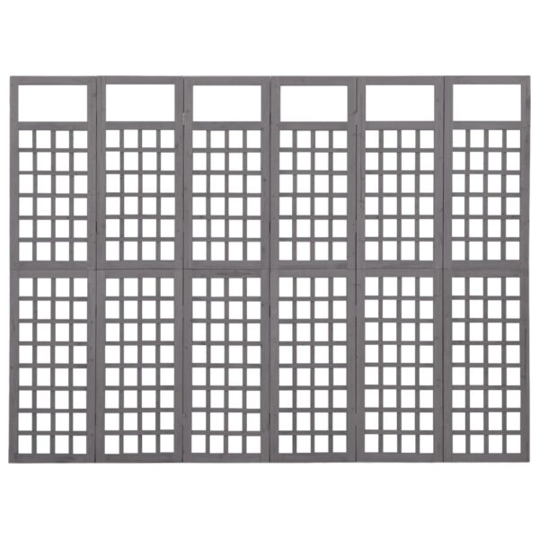 Parawan pokojowy 6-panelowy/trejaż, drewno jodłowe, 242,5x180cm - obrazek 2