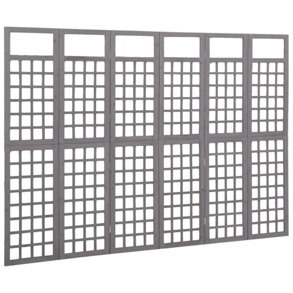 Parawan pokojowy 6-panelowy/trejaż, drewno jodłowe, 242,5x180cm - obrazek 3