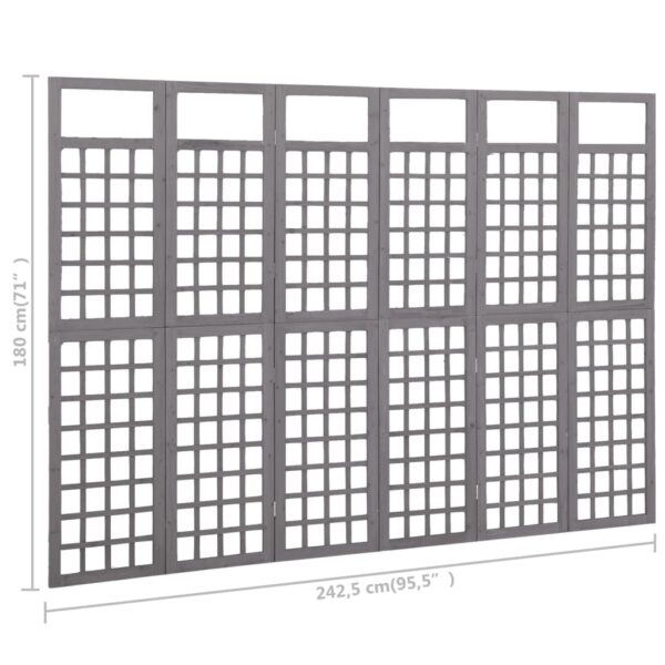 Parawan pokojowy 6-panelowy/trejaż, drewno jodłowe, 242,5x180cm - obrazek 6