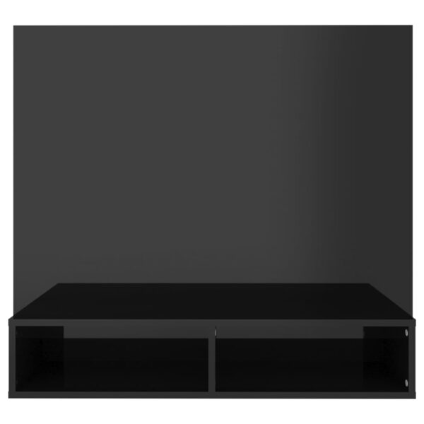 Wisząca szafka pod TV, czarna, wysoki połysk, 102x23,5x90 cm - obrazek 5