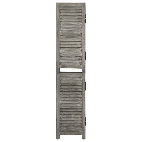 Parawan 3-panelowy, szary, 106,5x166 cm, lite drewno - obrazek 2