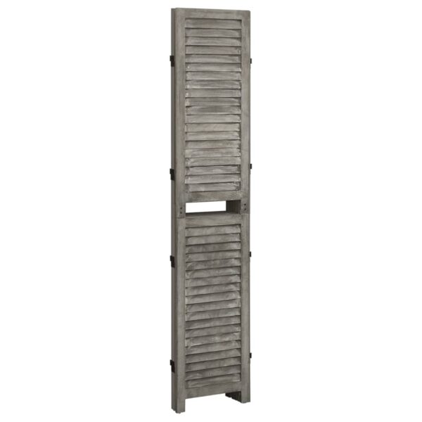 Parawan 3-panelowy, szary, 106,5x166 cm, lite drewno - obrazek 3