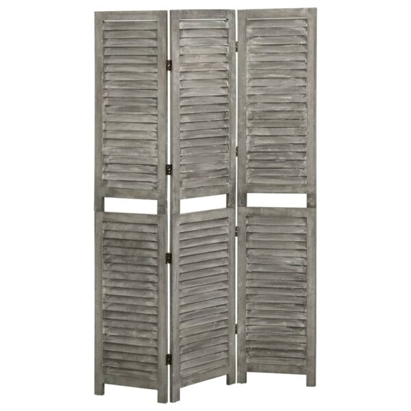 Parawan 3-panelowy, szary, 106,5x166 cm, lite drewno - obrazek 4