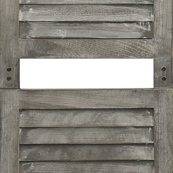 Parawan 4-panelowy, szary, 143x166 cm, lite drewno - obrazek 6