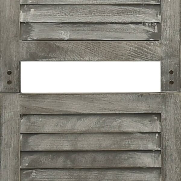 Parawan 5-panelowy, szary, 179 x 166 cm, lite drewno - obrazek 6