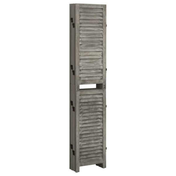 Parawan 6-panelowy, szary, 214x166 cm, lite drewno - obrazek 3