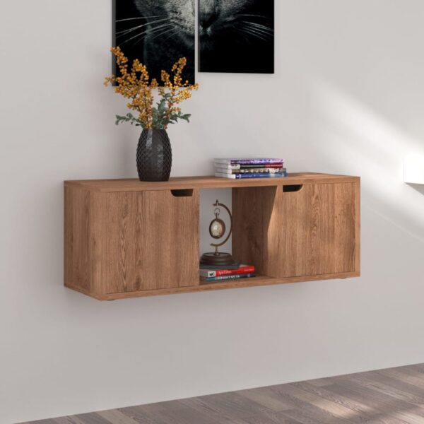Szafka pod TV, brązowy dąb, 88,5x27,5x30,5 cm - obrazek 3