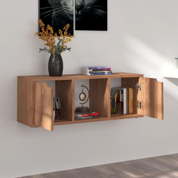Szafka pod TV, brązowy dąb, 88,5x27,5x30,5 cm - obrazek 4