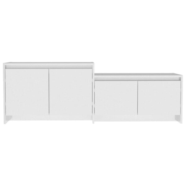 Szafka pod TV, wysoki połysk, biała, 146,5x35x50 cm - obrazek 5