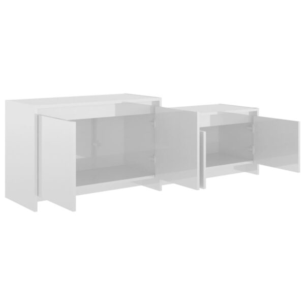 Szafka pod TV, wysoki połysk, biała, 146,5x35x50 cm - obrazek 7