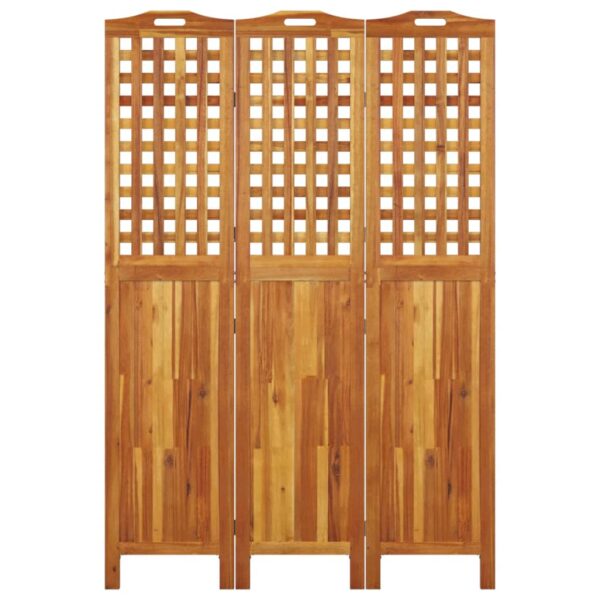 Parawan 3-panelowy, 121,5x2x180 cm, lite drewno akacjowe - obrazek 5