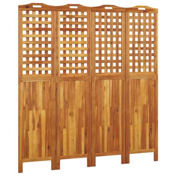 Parawan 4-panelowy, 162x2x180 cm, lite drewno akacjowe - obrazek 2