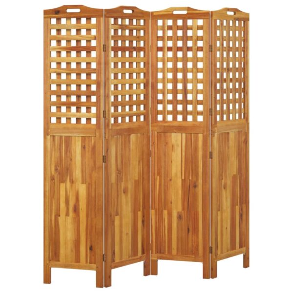 Parawan 4-panelowy, 162x2x180 cm, lite drewno akacjowe - obrazek 4