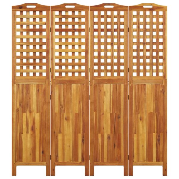 Parawan 4-panelowy, 162x2x180 cm, lite drewno akacjowe - obrazek 5