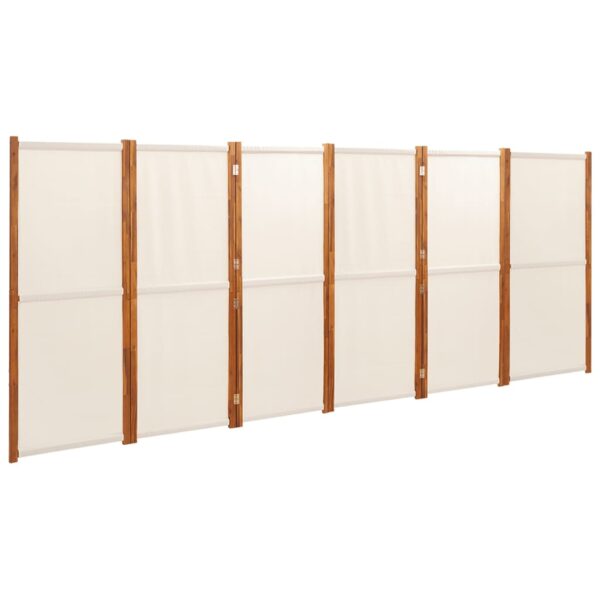 Parawan 6-panelowy, kremowy, 420 x 180 cm - obrazek 2