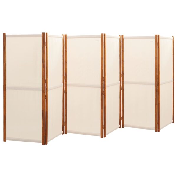 Parawan 6-panelowy, kremowy, 420 x 180 cm - obrazek 3