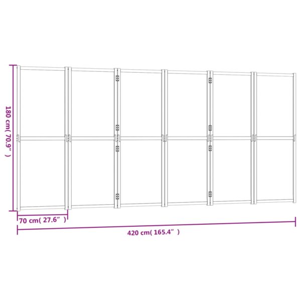 Parawan 6-panelowy, kremowy, 420 x 180 cm - obrazek 7