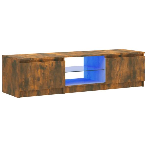 Szafka pod TV, z LED, przydymiony dąb, 140 x 40 x 35,5 cm - obrazek 2