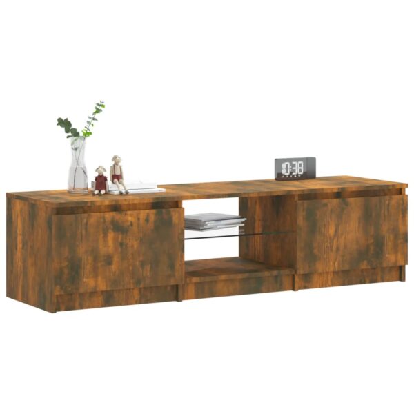 Szafka pod TV, z LED, przydymiony dąb, 140 x 40 x 35,5 cm - obrazek 6