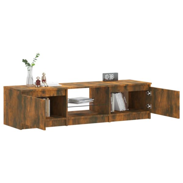 Szafka pod TV, z LED, przydymiony dąb, 140 x 40 x 35,5 cm - obrazek 7