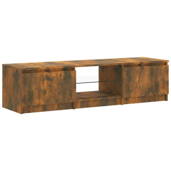 Szafka pod TV, z LED, przydymiony dąb, 140 x 40 x 35,5 cm - obrazek 8