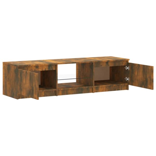 Szafka pod TV, z LED, przydymiony dąb, 140 x 40 x 35,5 cm - obrazek 9
