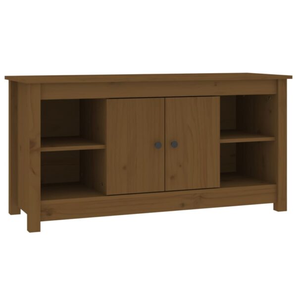 Szafka pod TV, miodowy brąz, 103x36,5x52 cm, drewno sosnowe - obrazek 2