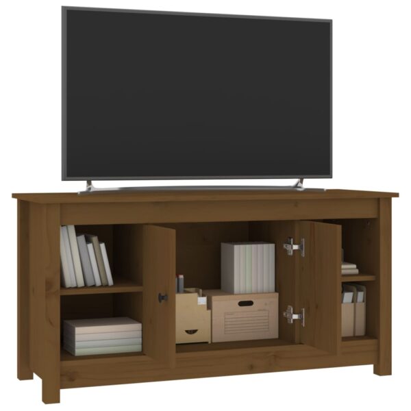 Szafka pod TV, miodowy brąz, 103x36,5x52 cm, drewno sosnowe - obrazek 7