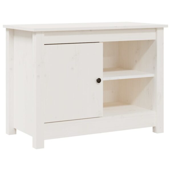 Szafka pod telewizor, biała, 70x36,5x52 cm, lite drewno sosnowe - obrazek 2