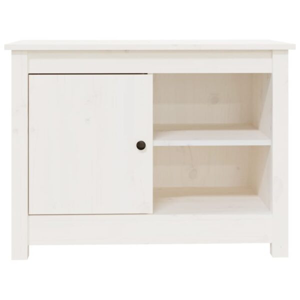 Szafka pod telewizor, biała, 70x36,5x52 cm, lite drewno sosnowe - obrazek 6