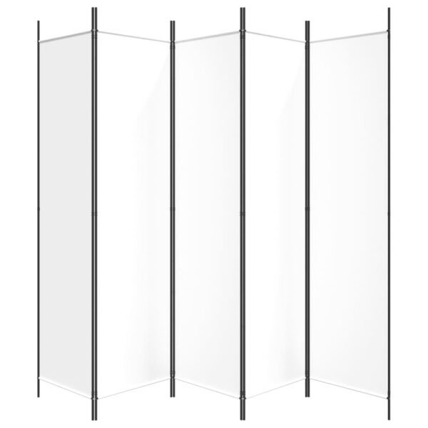 Parawan 5-panelowy, biały, 250x200 cm, tkanina - obrazek 4