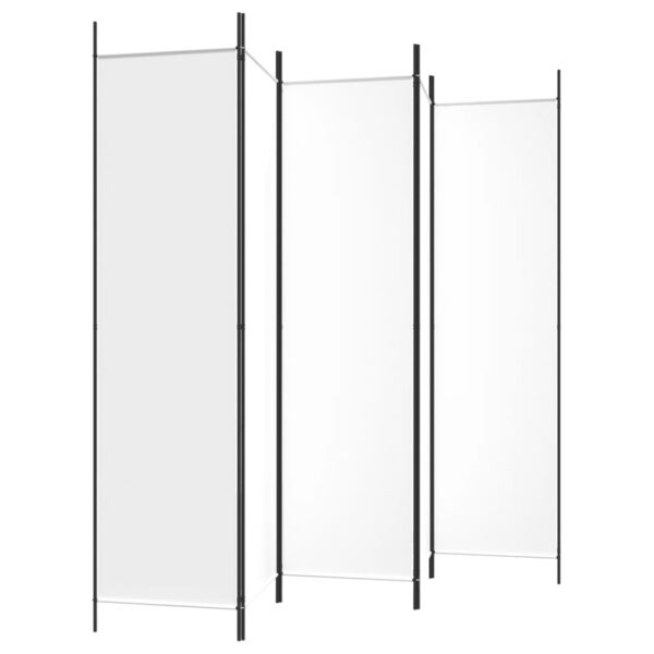 Parawan 5-panelowy, biały, 250x200 cm, tkanina - obrazek 5