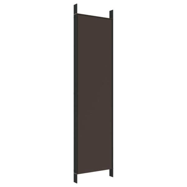 Parawan 5-panelowy, brązowy, 250x200 cm, tkanina - obrazek 6