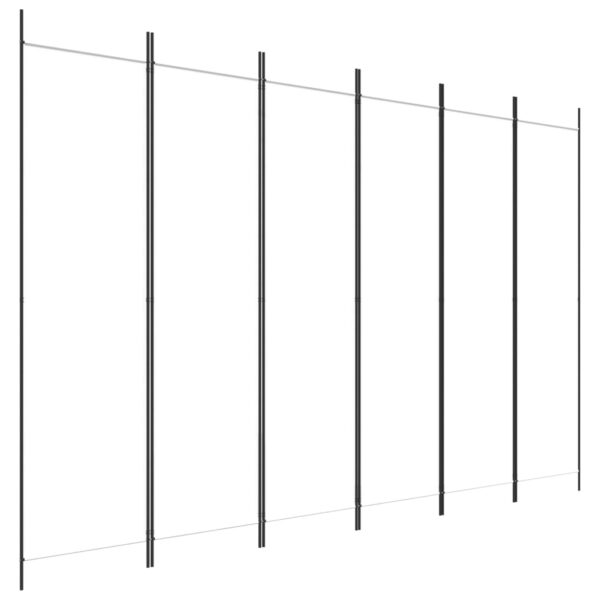 Parawan 6-panelowy, biały, 300 x 200 cm, tkanina - obrazek 2