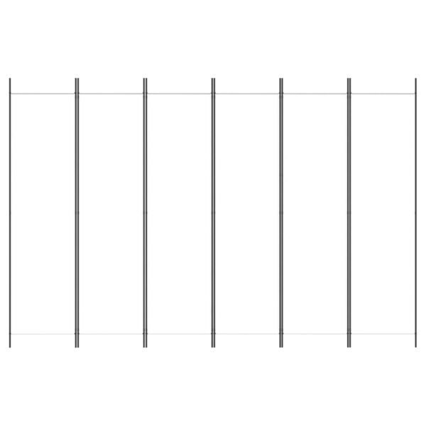 Parawan 6-panelowy, biały, 300 x 200 cm, tkanina - obrazek 3
