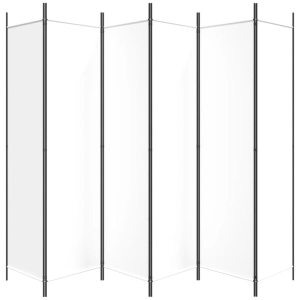 Parawan 6-panelowy, biały, 300 x 200 cm, tkanina - obrazek 4