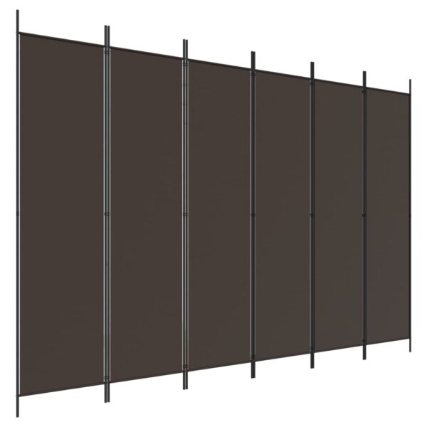 Parawan 6-panelowy, brązowy, 300x200 cm, tkanina - obrazek 2
