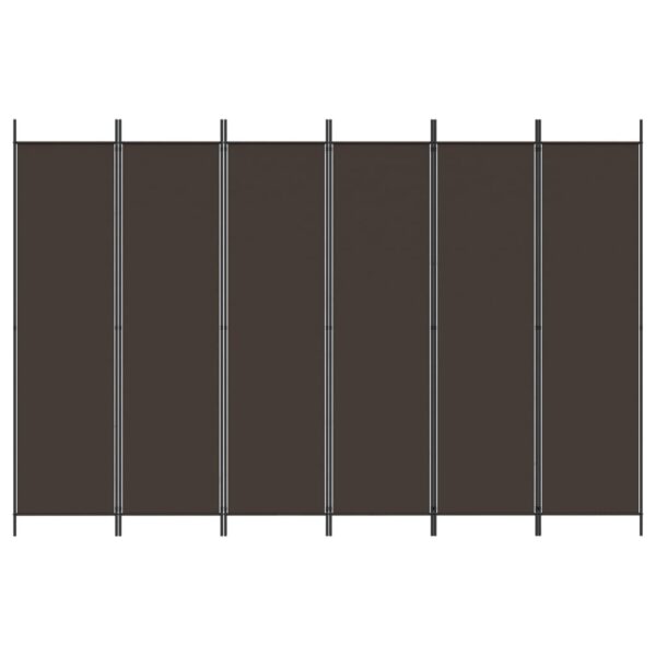 Parawan 6-panelowy, brązowy, 300x200 cm, tkanina - obrazek 3