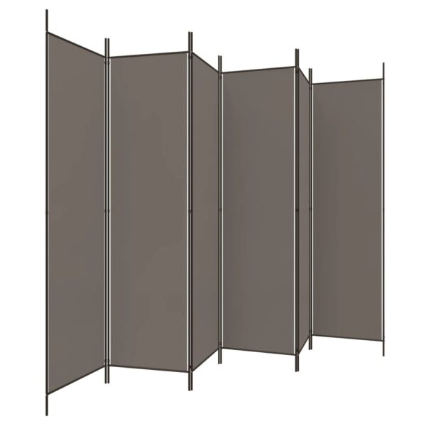 Parawan 6-panelowy, antracytowy, 300x200 cm, tkanina - obrazek 4