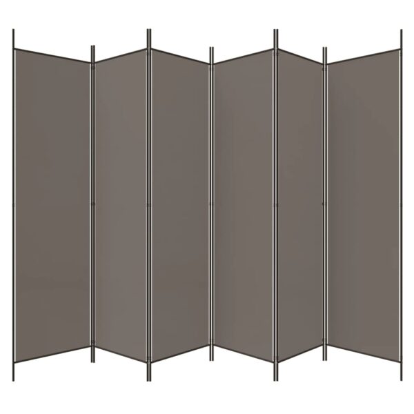 Parawan 6-panelowy, antracytowy, 300x200 cm, tkanina - obrazek 5