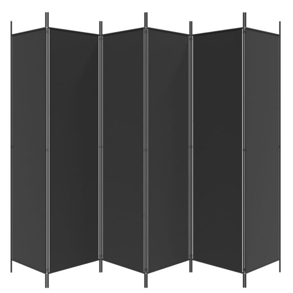 Parawan 6-panelowy, czarny, 300x200 cm, tkanina - obrazek 4