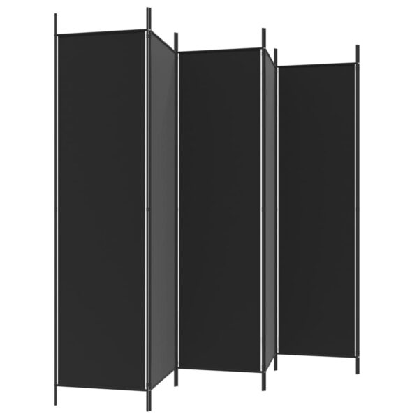 Parawan 6-panelowy, czarny, 300x200 cm, tkanina - obrazek 5